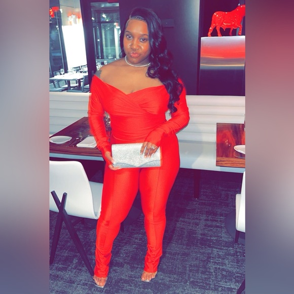 Cuocoo Lanai Long Two Piece Set - Red - Picture 4 of 6